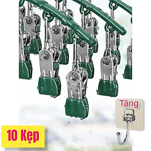 Combo Móc phơi quần áo inox 304 sáng bóng đẹp dài 42cm