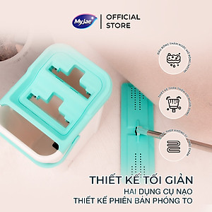 Bộ Lau Nhà MyJae Đài Loan Sợi Fiber Xoay 360 Độ Thông Minh 125cm