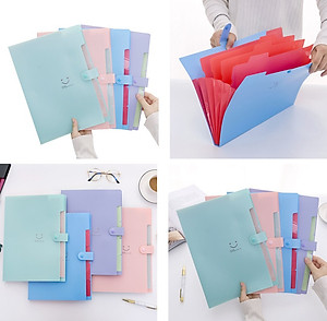 Túi Đựng Giấy A4 - Bìa Đựng Hồ Sơ Hình Mặt Cười Dễ Thương - Chính Hãng (Màu ngẫu nhiên)