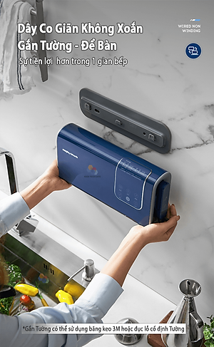 Máy Khử Khuẩn Thực Phẩm Morphy Richards MR2061 Khử Trùng Rau Củ Quả, Thịt Cá Hải Sản, Sục Ozone Rửa Thực Phẩm 2 in 1, Hàng Chính Hãng