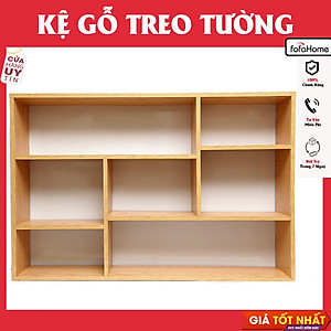 Kệ Sách Gỗ Treo Tường, Kệ Trang Trí, Giá Sách Treo Tường Gỗ MDF (120x80X20 Cm) 7 ngăn