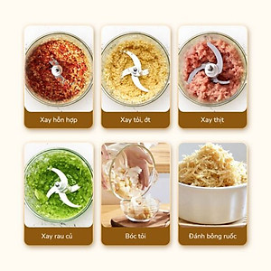 Máy Xay Thịt Đa Năng Unie UM366, 400W, 2 Cối Thủy Tinh, Chế Độ Tự Ngắt An Toàn, Hàng Chính Hãng