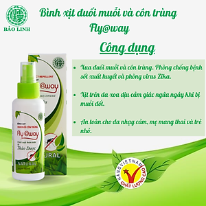 Chai Xịt Xua Đuổi Muỗi Và Côn Trùng Fly@Way Bảo Linh 60ml, 100% Thảo Dược Từ Thiên Nhiên, An Toàn Cho Bé và Cả Gia Đình