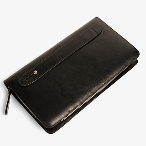 Ví dài cầm tay da bò Mill cao cấp Bụi Leather C104 - Bảo hành 12 tháng