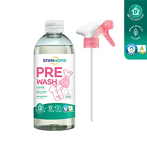 Set 3 chai 1 vòi Xịt xử lý vết bẩn trước khi giặt Stanhome Pre Wash Ecolabel 500ml/chai- mẫu mới