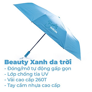 Ô tự động thông minh Nason Beauty Umbrella 8K chống tia UV, siêu chống thấm nước, khóa an toàn, màu tươi sáng hot trend