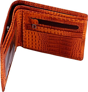 Ví Nam Vân Cá Sấu Nguyên Con Huy Hoàng HT2147 (12.5 x 10 cm) - Vàng