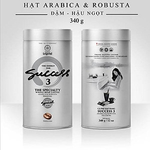 Combo 2 Lon Cà Phê Hạt Mộc Trung Nguyên Legend Success 3 – Lon 340g – Hương Vị Espresso Sáng Tạo, Vị Êm Hơi Đắng