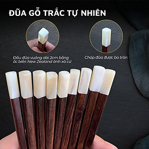 Bộ 10 đôi đũa gỗ trắc DandiHome cao cấp