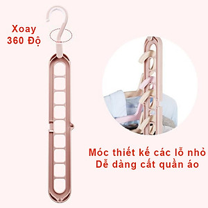 Combo 10 móc treo quần áo đa năng 9 lỗ tiện dụng