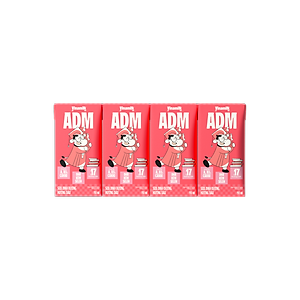 THÙNG SỮA DINH DƯỠNG VINAMILK ADM GOLD HƯƠNG DÂU - LỐC 4 HỘP X 110ML