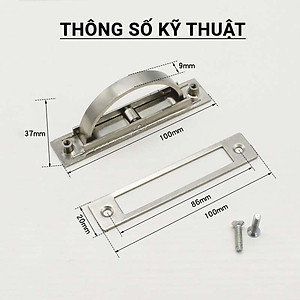 Tay Nắm Âm Tủ KUNBE Lật Xoay 180º Cao Cấp - Dùng Làm Tay Kéo, Tay Nắm Cho Cửa, Tủ, Ngăn Kéo Tạo Thẩm Mỹ