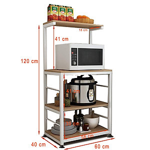 Kệ Để Lò Vi Sóng 173-1N Chính Hãng 9House Kệ Bếp Để Lò Nướng Nồi Cơm Điện Lò Vi Sóng Gia Vị Loại Khung Sắt Dày Sơn Tĩnh Điện Chống Rỉ Mặt Gỗ MDF Lõi Xanh Chống Ẩm Bề Mặt Phủ Melamine Chống Thấm Cao Cấp - Hàng Chính Hãng