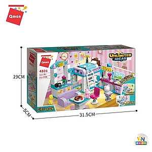 Đồ chơi lắp ghép,xếp hình Qman 4801: Phòng của bé gái