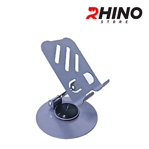 Kệ đỡ điện thoại 360° Rhino KP305, giá đỡ hợp kim nhôm cao cấp để bàn tiện lợi có thể gấp gọn - Hàng chính hãng