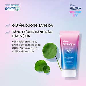 Tinh chất chống nắng nâng tông Skin Aqua Tone up Lavender cho da tối màu & da vàng Sunplay Skin Aqua Tone Up UV Essence Lavender SPF 50+ PA++++ 50g