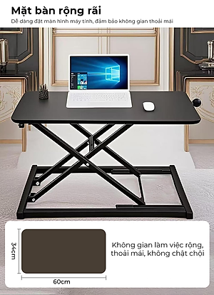 Bàn nâng hạ 2 tầng điều chỉnh chiều cao, bàn làm việc đứng gấp gọn thông minh - GN72