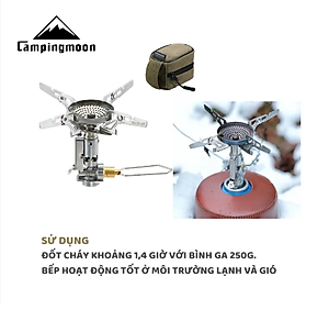 Bếp gas cắm trại mini gấp gọn Campingmoon XD-2F
