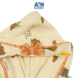 Áo khoác có nón bé gái họa tiết Gấu Nâu thun tổ ong. - AICDBGPRFZRM - AIN Closet