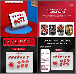 Gamepad Tay Game Arcade Y01 Không dây Bluetooth đa nền tảng cho máy tính - điện thoại - máy game hàng nhập khẩu