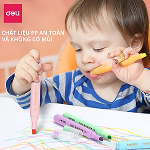 Set 6 Chiếc Bút Highlight Hai Đầu Bút Nhớ Dòng Đánh Dấu Dạ Quang Take Note Ghi Chú Deli - Bảng Màu Pastel Macaron - 33002 S605 S735 S134