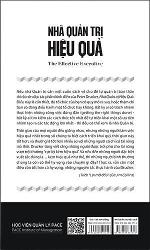 Nhà Quản Trị Hiệu Quả (The Effective Executive) - Peter F. Drucker - PACE Books
