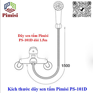 Dây vòi hoa sen tắm nóng lạnh Pimisi bằng inox 304 với đầu dây đồng thau không gỉ phù hợp với mọi sen tắm trong nhà vệ sinh dài 150cm chống xoắn - mạ xi sáng bóng - ống mềm cấp nước và dùng được cho cả vòi xịt nhà vệ sinh phòng tắm | Hàng chính hãng