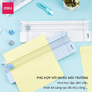 Bàn cắt giấy khổ A4 mini Deli tiện lợi - cắt được giấy 300gsm - có thể điều chỉnh kích thước - an toàn khi sử dụng - 14251