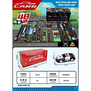 Bộ Đồ Chơi Xe Ô Tô Container 48 Chiếc Mini – Quà Sinh Nhật Bé Trai – Đồ Chơi Mô Hình Xe Hơi Kèm Hộp Đựng - HÀNG CHÍNH HÃNG MINIIN
