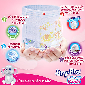 Tã/bỉm quần Dry-Pro siêu thấm hút nhập khẩu Malaysia size L (9kg - 14kg) - Gói 18 miếng