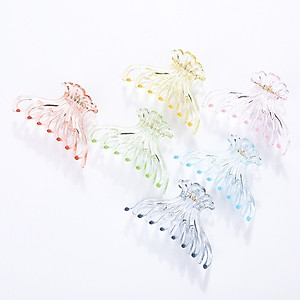 Kẹp càng cua size to 8 răng trong suốt kiểu Hàn Quốc KAH147 - Xanh lá