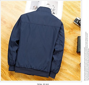 Áo Khoác Dù Nam Xanh Đen Hai Lớp Đơn Giản Cổ Cao - ADD33 