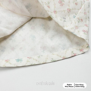 Quần váy đùi cho bé gái Bigfox Miss Meow size đại vải linen hoa nhí cỡ trẻ em 3-11 tuổi 20-30kg