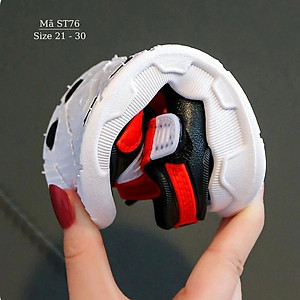 Xăng đan bé trai 1 2 3 4 5 tuổi quai ngang nhựa dẻo cao cấp êm nhẹ chống trơn trượt màu xanh cam quai dán tiện dụng phù hợp trẻ em nam đi học đi biển phong cách Hàn Quốc ST76