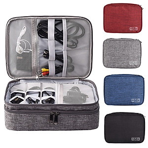 Túi đựng phụ kiện điện thoại 2 ngăn lớn cải tiến kích thước 27cm nhiều ngăn chống nước, chống sốc - Hàng chính hãng D Danido