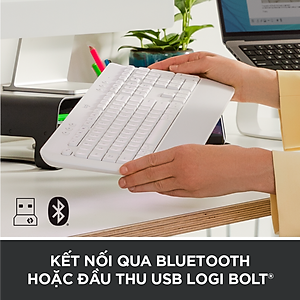 Bàn Phím Không Dây Logitech Signature K650 - Nhỏ gọn, gác tay tích hợp, tương thích Mac , Bluetooth & USB Bolt - Hàng chính hãng