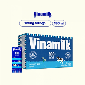 COMBO 6 LỐC SỮA TƯƠI TIỆT TRÙNG VINAMILK 100% ÍT ĐƯỜNG - LỐC 4 HỘP X 110ML