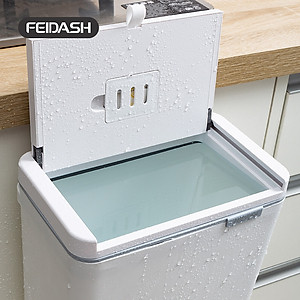 Thùng Rác Thông Minh Treo Tủ Bếp Thiết Kế Nắp Mở Đa Chiều - Có Thanh Treo Cửa Tủ Bếp FEIDASH TG3680