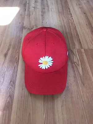 Nón ket vải thêu hoa trắng nhụy vàng