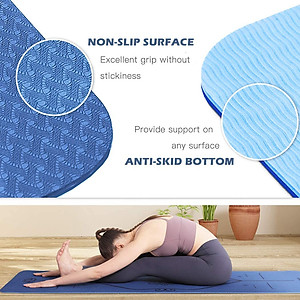 [LOẠI TỐT - HÀNG CAO CẤP] Thảm Tập Yoga 8mm, Tập Gym dộ dày 5-8mm 2 Lớp không mùi chống trơn trượt - Chính hãng dododios