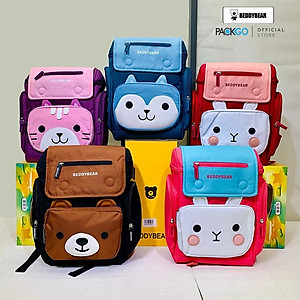 Balo Trẻ em 6 tuổi trở lên Beddybear thỏ pipi Đỏ - dành cho bé trai/gái học tiểu học - Ba lô nhiều ngăn - Thiết kế chống gù lưng cho Bé - Bảo hành 2 năm chính hãng
