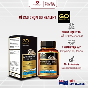 Viên uống tinh chất Hàu nhập khẩu chính hãng New Zealand GO OYSTER + ZinC (60 viên) giúp tăng cường sinh lý nam, cải thiện chất lượng tinh trùng