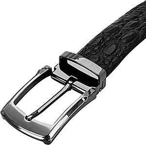 Thắt Lưng Nam Da Cá Sấu Gai Lưng Đầu Kim Huy Hoàng HT4727 - Đen