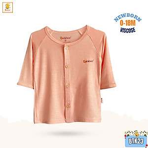 Áo sơ sinh Babiboo tay dài cài giữa vải visco siêu mềm mại