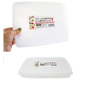 Combo 02 Hộp bảo quản thực phẩm 1000ml hình chữ nhật dẹt - Nội địa Nhật