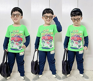 Đồ bộ bé trai, bộ ngủ dài tay cho bé trai size lớn 12-40KG chất thun cotton mềm mịn mát