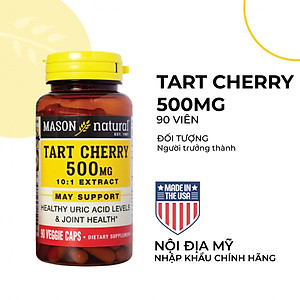 Viên Hỗ Trợ Giảm Acid Uric Mason Natural Tart Cherry Hỗ Trợ Sức Khoẻ Xương Khớp 90 Viên/Hộp