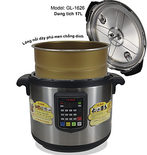 Nồi áp suất Gali GL-1626, dung tích 17lít, Sử dụng hoàn hảo cho các nhà hàng, quán ăn, trường học, hàng chính hãng 100%, bảo hành 24 tháng Gali