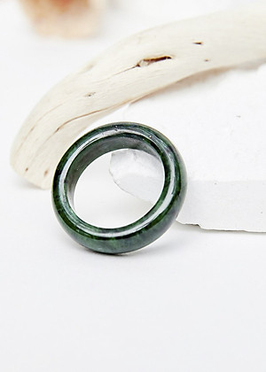 Set nhẫn nam và nữ đá cẩm thạch sơn thủy mệnh hỏa, mộc - Ngọc Quý Gemstones