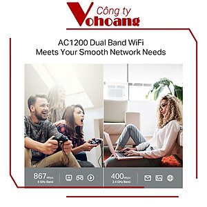 Bộ Phát Wifi TP-Link Archer C64 Băng Tần Kép Chuẩn AC1200 - Hàng Chính Hãng